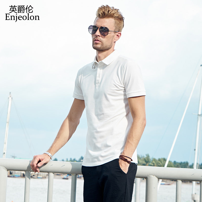 Enjeolon brand 2018 new Mens casual short sleeve polo Shirts