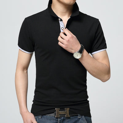 Fashion Men's Polo Shirt 2018 Summer Short Sleeve Slim Fit Lapel polo shirt