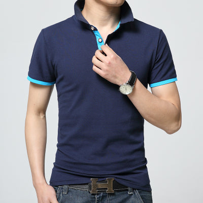 Fashion Men's Polo Shirt 2018 Summer Short Sleeve Slim Fit Lapel polo shirt