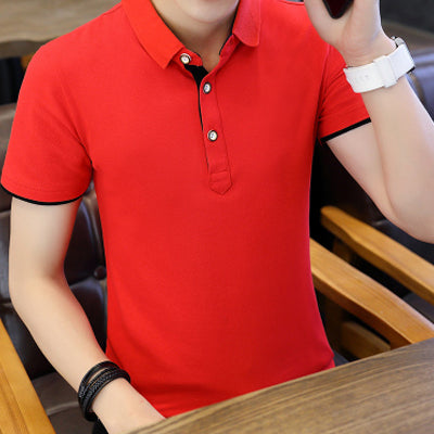 Fashion Men's Polo Shirt 2018 Summer Short Sleeve Slim Fit Lapel polo shirt