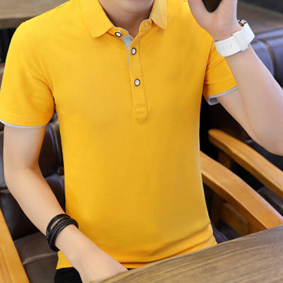 Fashion Men's Polo Shirt 2018 Summer Short Sleeve Slim Fit Lapel polo shirt