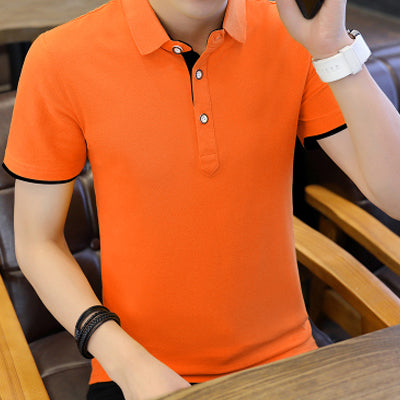 Fashion Men's Polo Shirt 2018 Summer Short Sleeve Slim Fit Lapel polo shirt