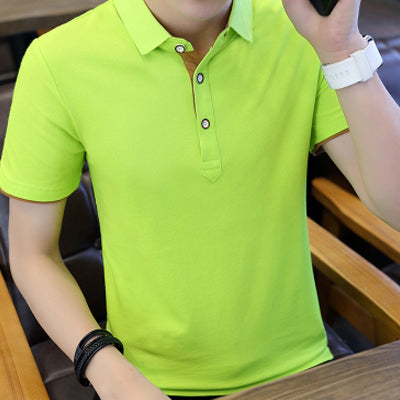 Fashion Men's Polo Shirt 2018 Summer Short Sleeve Slim Fit Lapel polo shirt