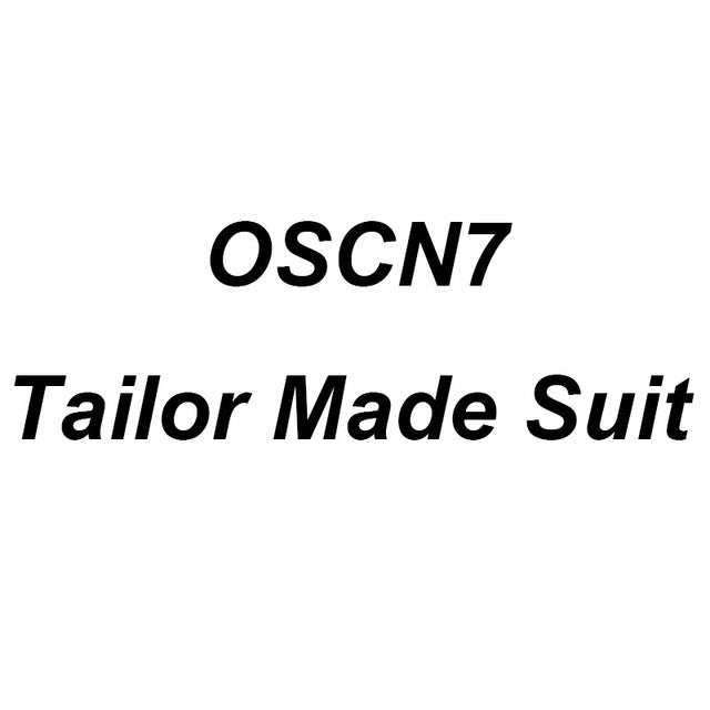 OSCN7 Wool Striped Tailor Suit Men Gray Business
