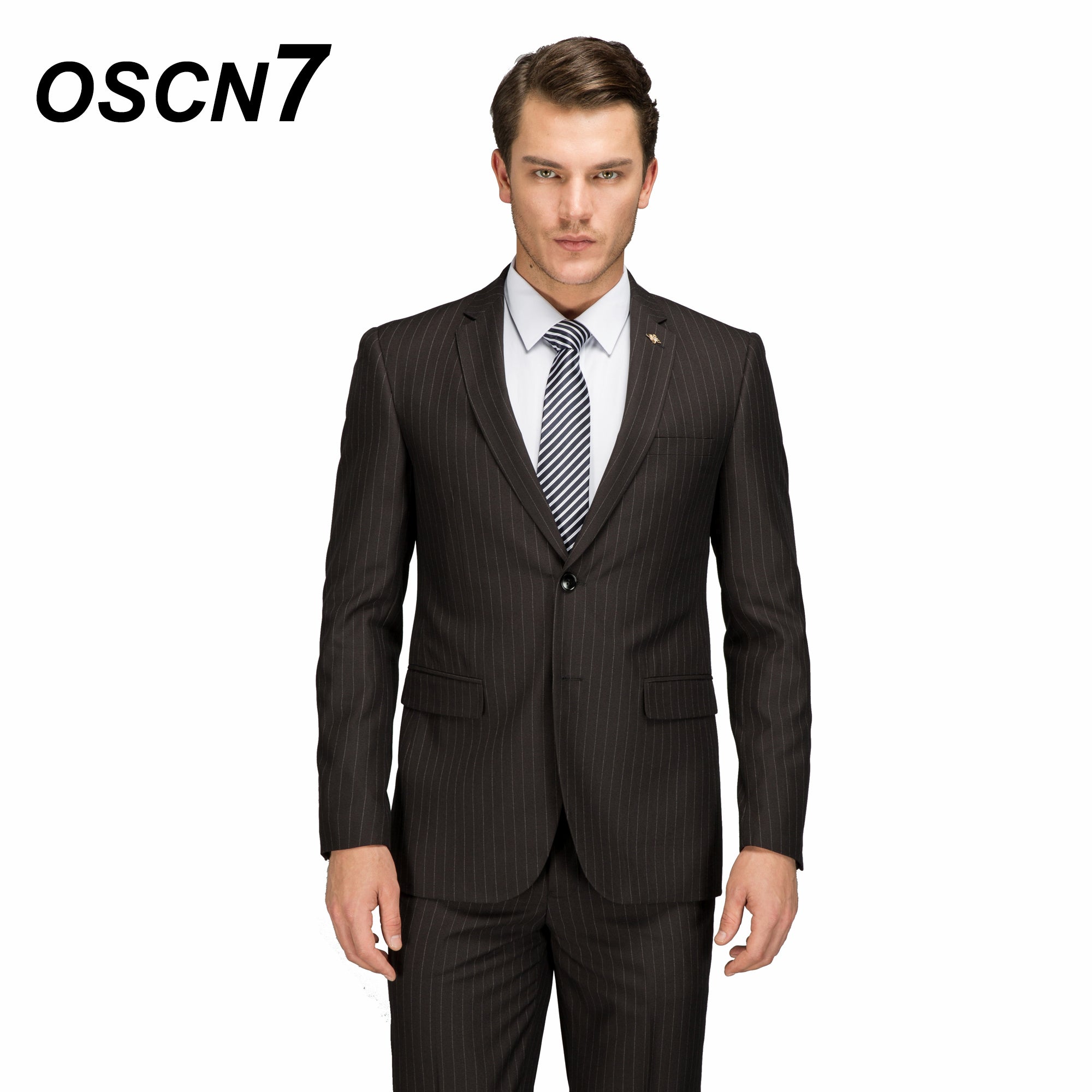 OSCN7 Black Wool Business Customize Suits Men