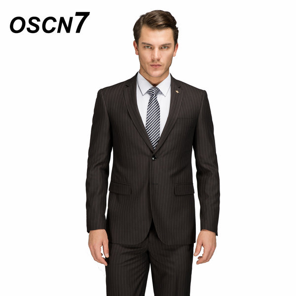 OSCN7 Black Wool Business Customize Suits Men