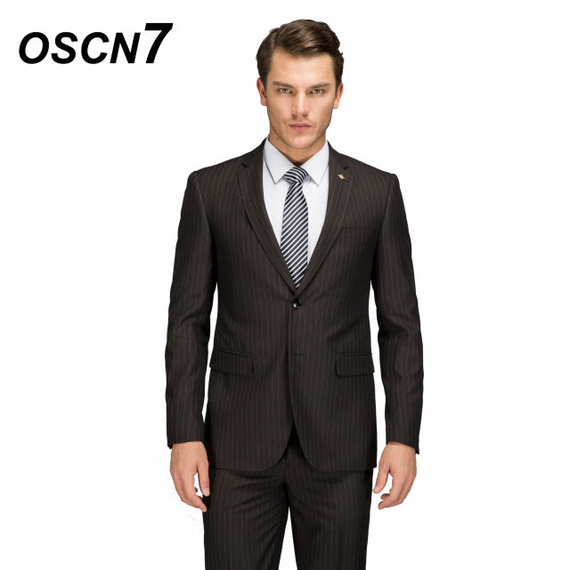 OSCN7 Black Wool Business Customize Suits Men